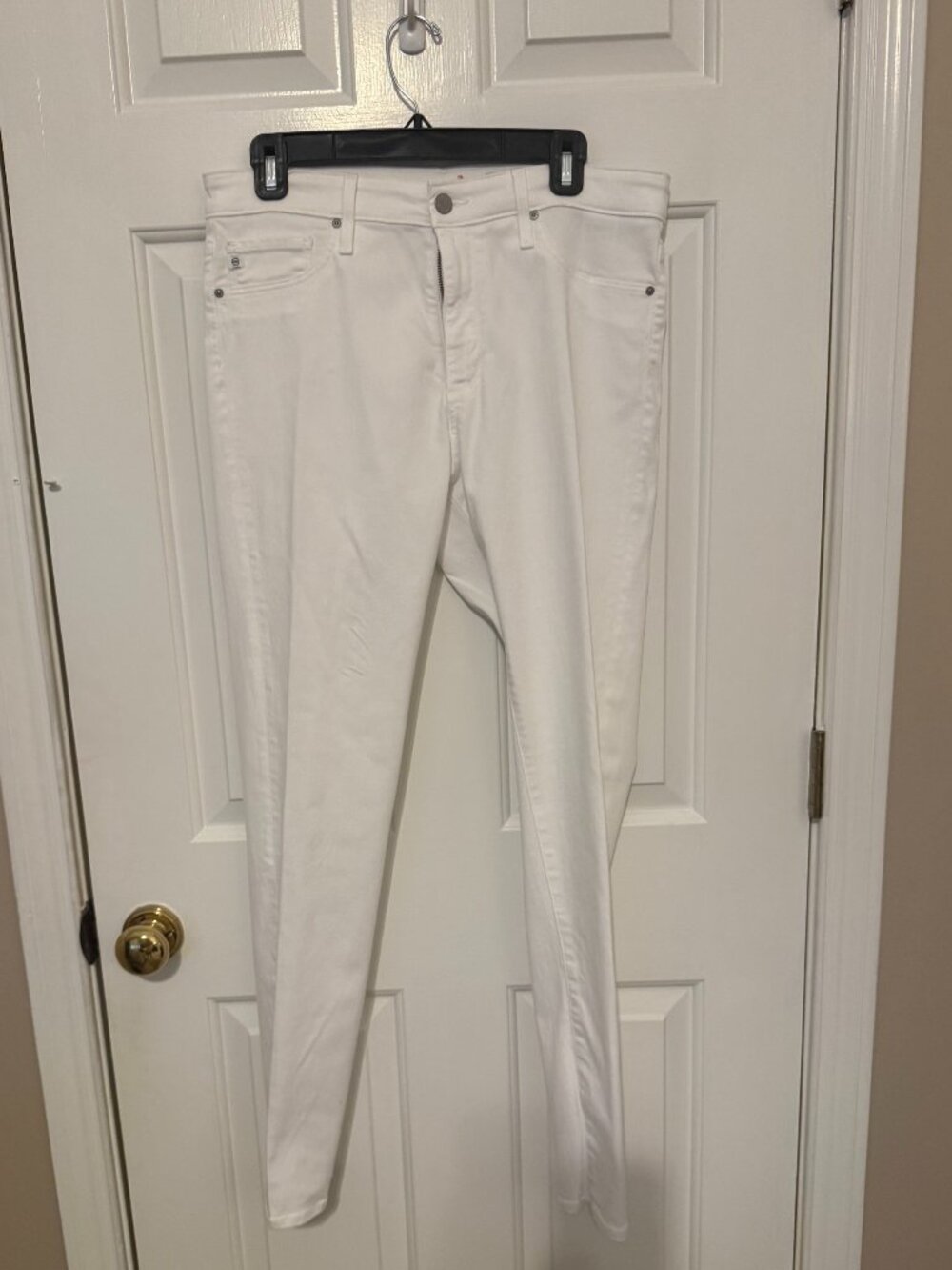 AG Farrah High Rise Skinny Jeans_White Denim_Size 31